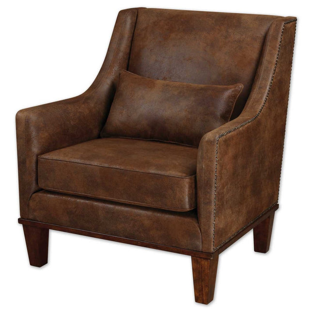 Uttermost Clay Leather Armchair - Home Elegance USA