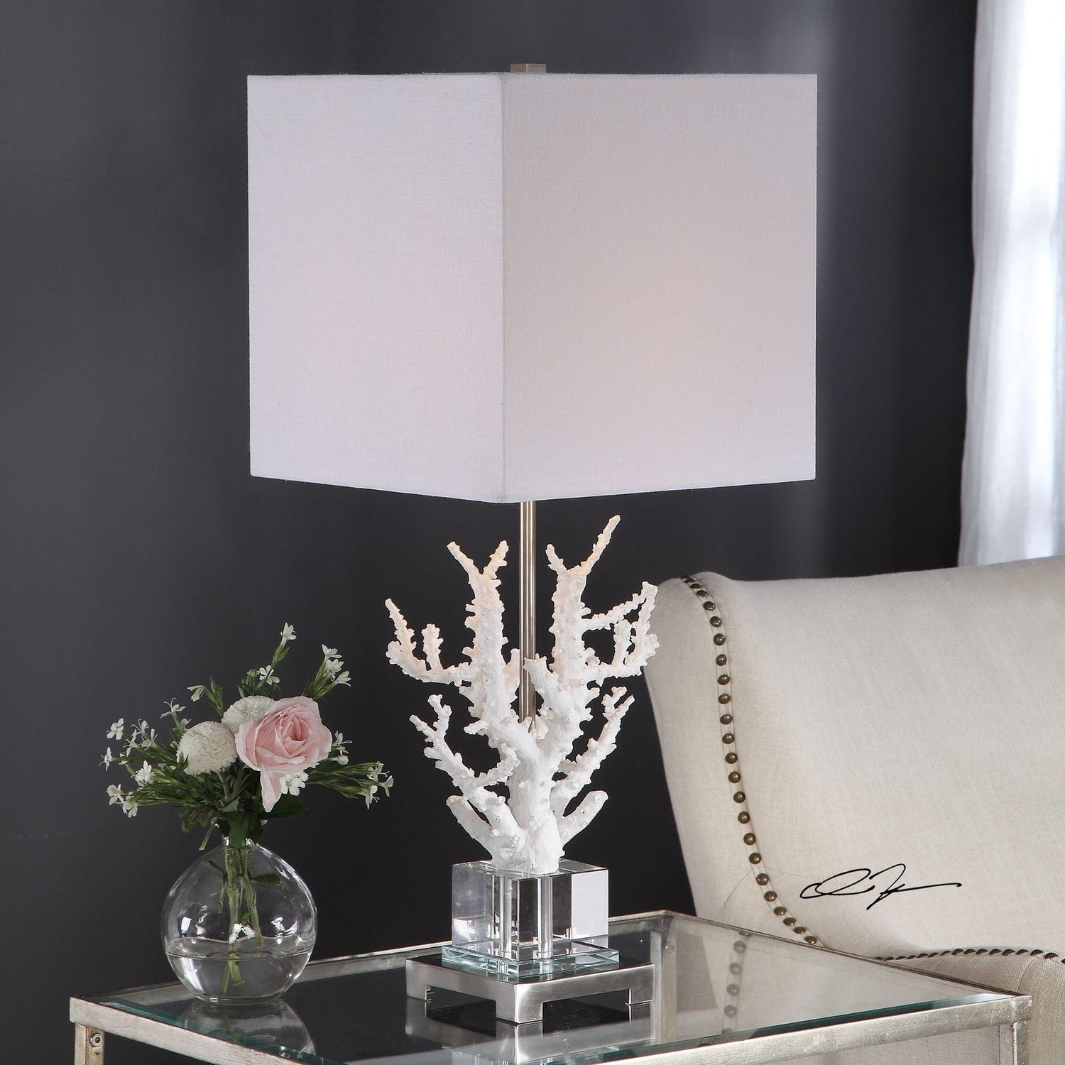 Uttermost Corallo White Coral Table Lamp - Home Elegance USA