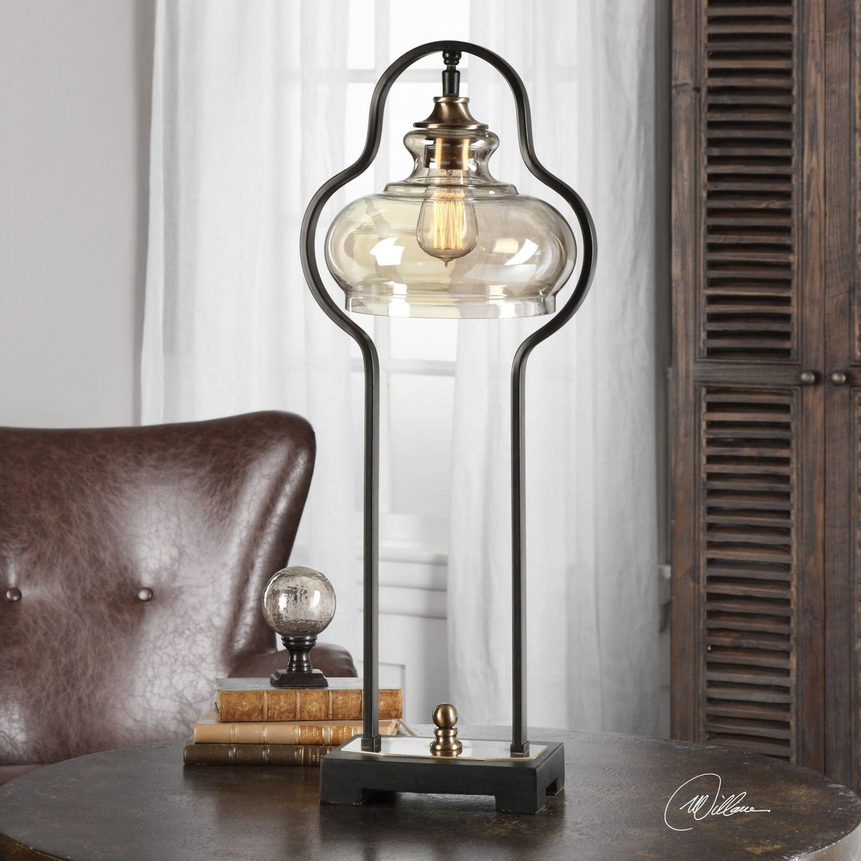 Uttermost Cotulla Aged Black Desk Lamp - Home Elegance USA