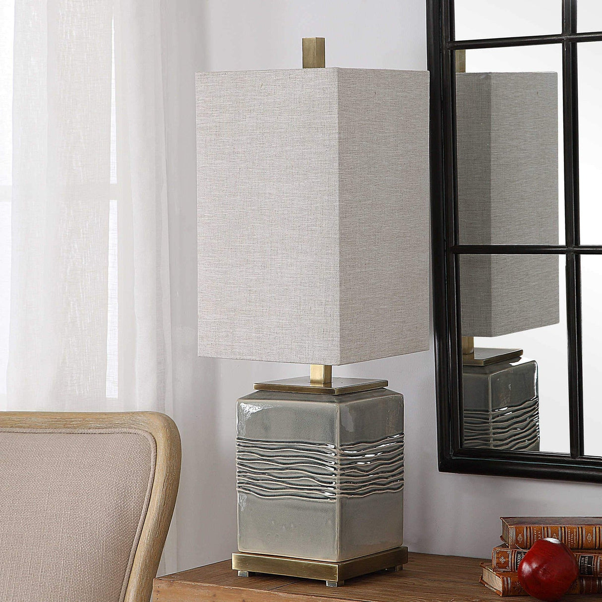Covey Gray Glaze Buffet Lamp | Uttermost | Home Elegance USA