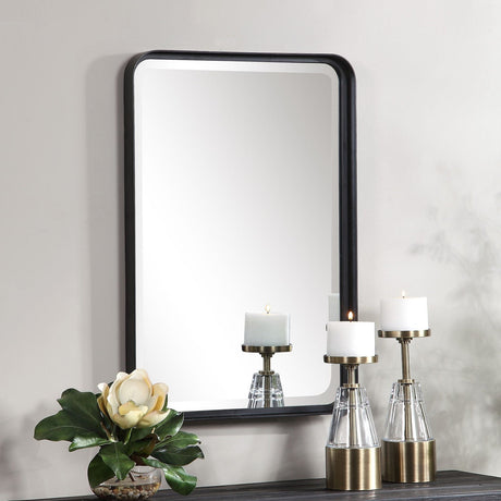 Uttermost Croften Black Vanity Mirror - Home Elegance USA