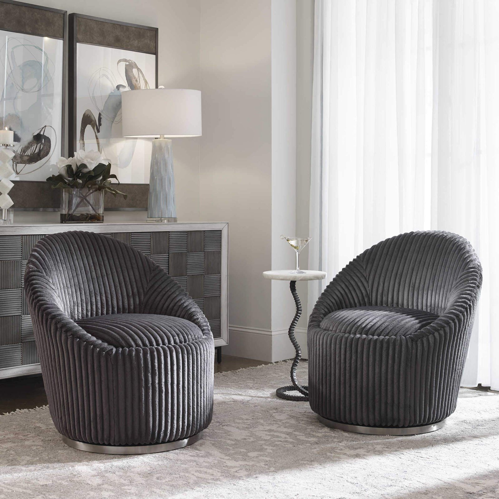 Uttermost Crue Swivel Chair - Home Elegance USA