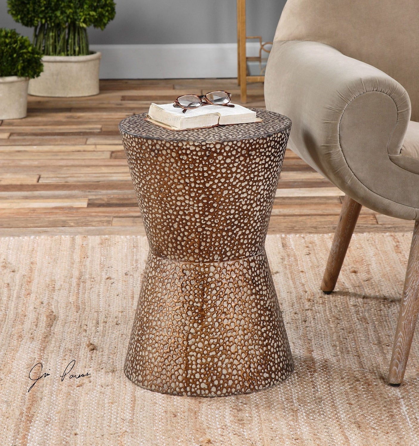 Uttermost Cutler Drum Shaped Accent Table - Home Elegance USA