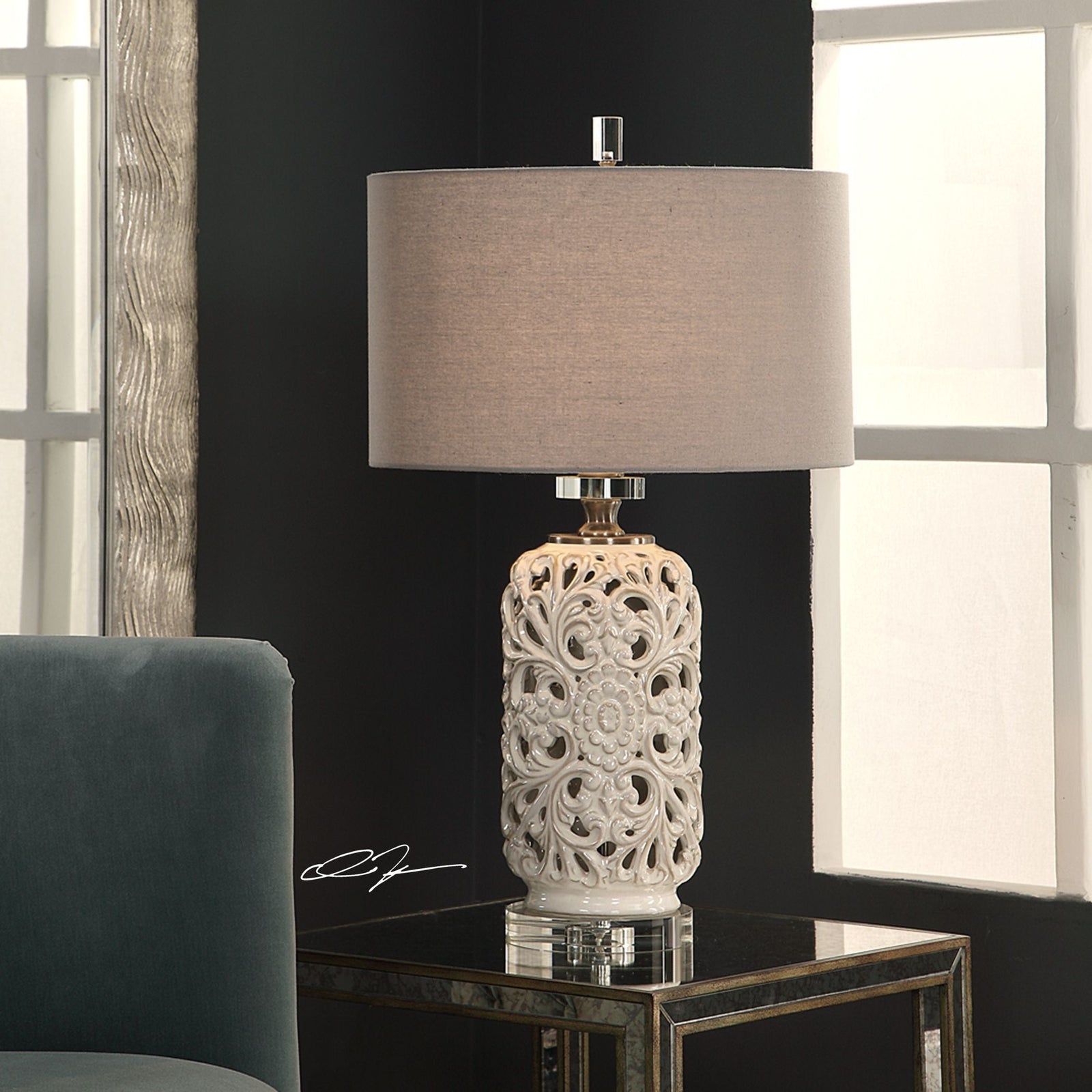 Uttermost Dahlina Ceramic Table Lamp - Home Elegance USA