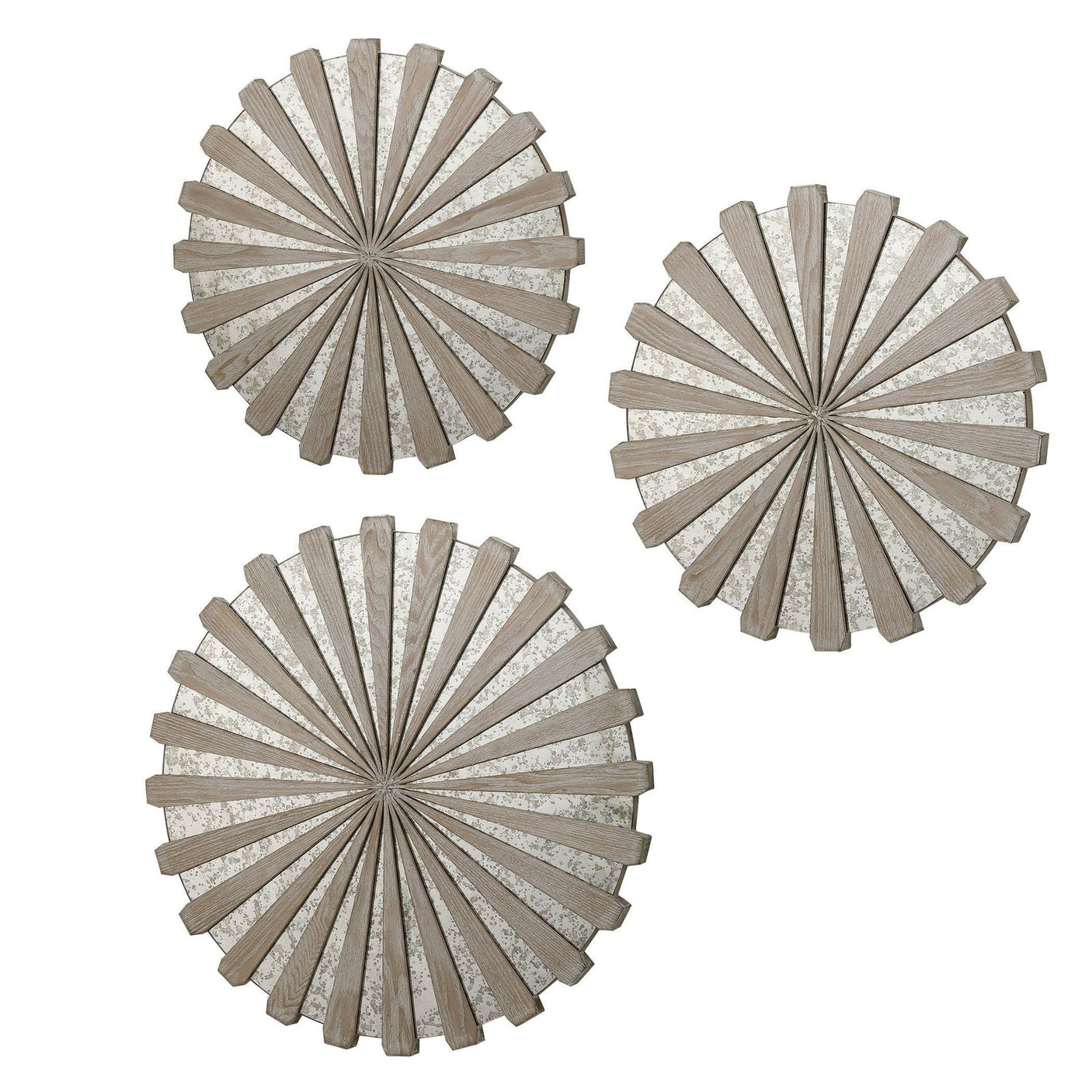 Uttermost Daisies Mirrored Circular Wall Decor - Set Of 3 - Home Elegance USA