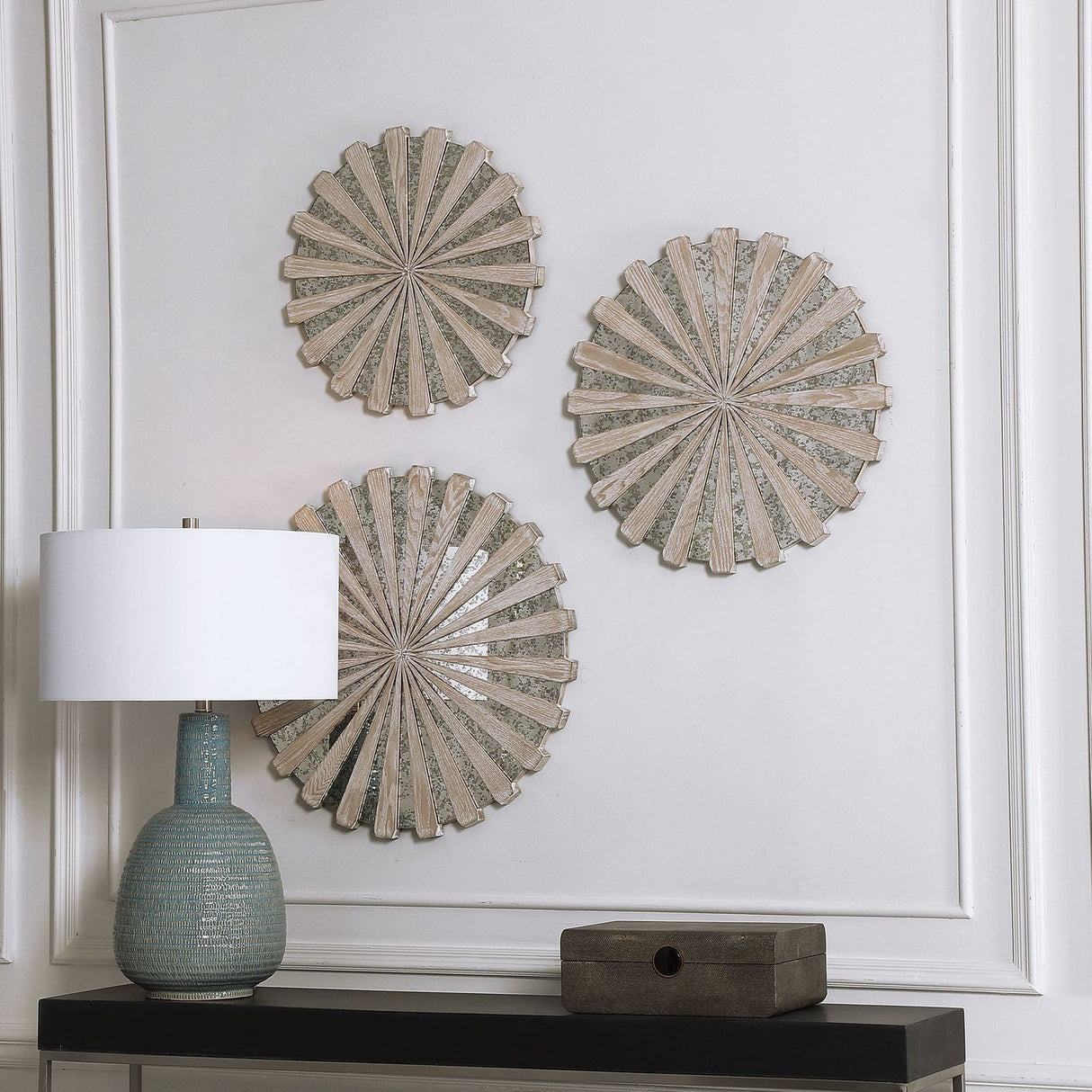 Uttermost Daisies Mirrored Circular Wall Decor - Set Of 3 - Home Elegance USA