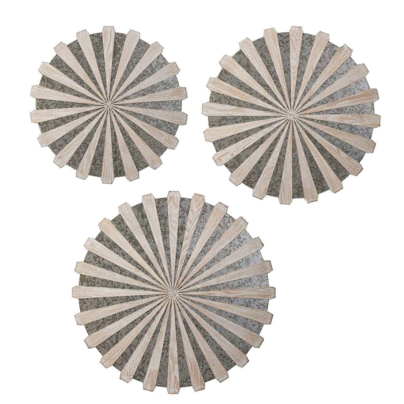 Uttermost Daisies Mirrored Circular Wall Decor - Set Of 3 - Home Elegance USA