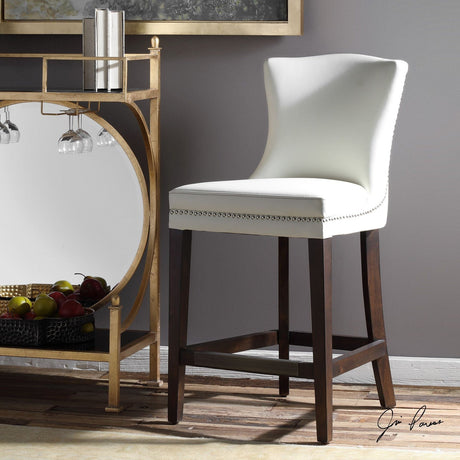 Dariela White Counter Stool | Uttermost | Home Elegance USA