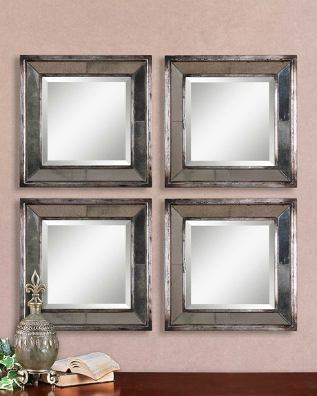 Uttermost Davion Squares Silver Mirror - Set Of 2 - Home Elegance USA