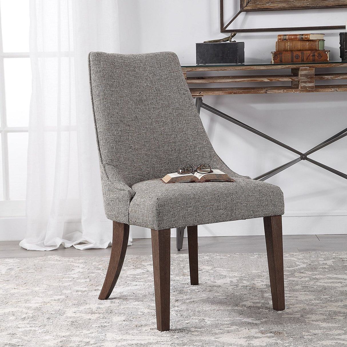 Uttermost Daxton Earth Tone Armless Chair - Home Elegance USA