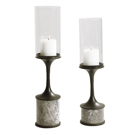 Uttermost Deane Marble Candleholders - Set Of 2 - Home Elegance USA