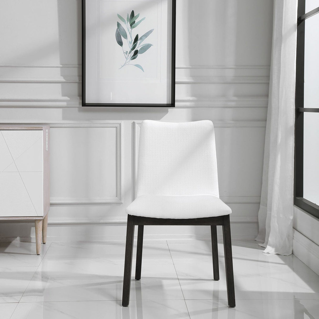 Uttermost Delano White Armless Chair - Set Of 2 - Home Elegance USA