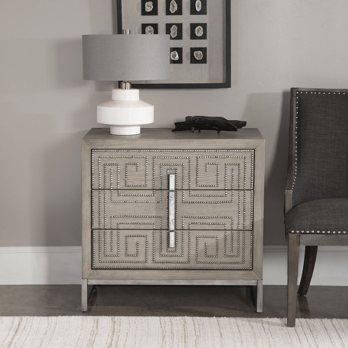 Uttermost Devya Gray Oak Accent Chest - Home Elegance USA