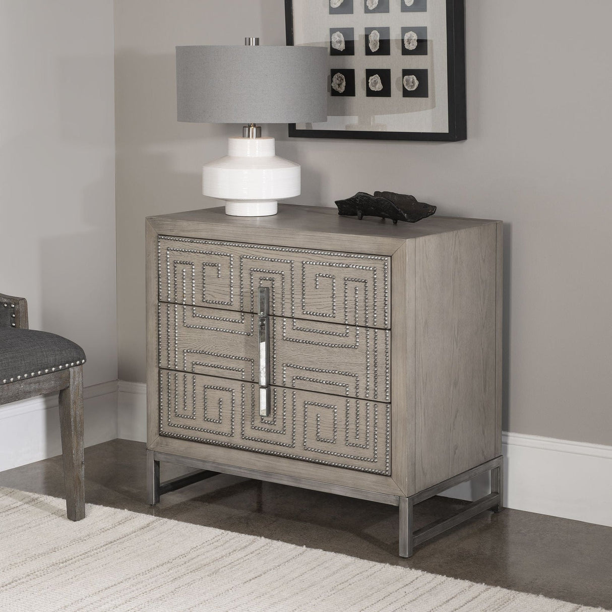 Uttermost Devya Gray Oak Accent Chest - Home Elegance USA