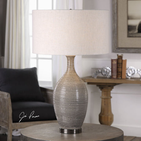 Dinah Gray Textured Table Lamp | Uttermost | Home Elegance USA