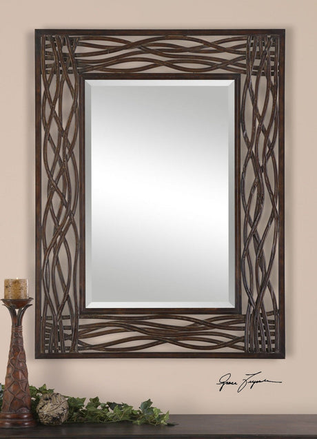 Uttermost Dorigrass Brown Metal Mirror - Home Elegance USA