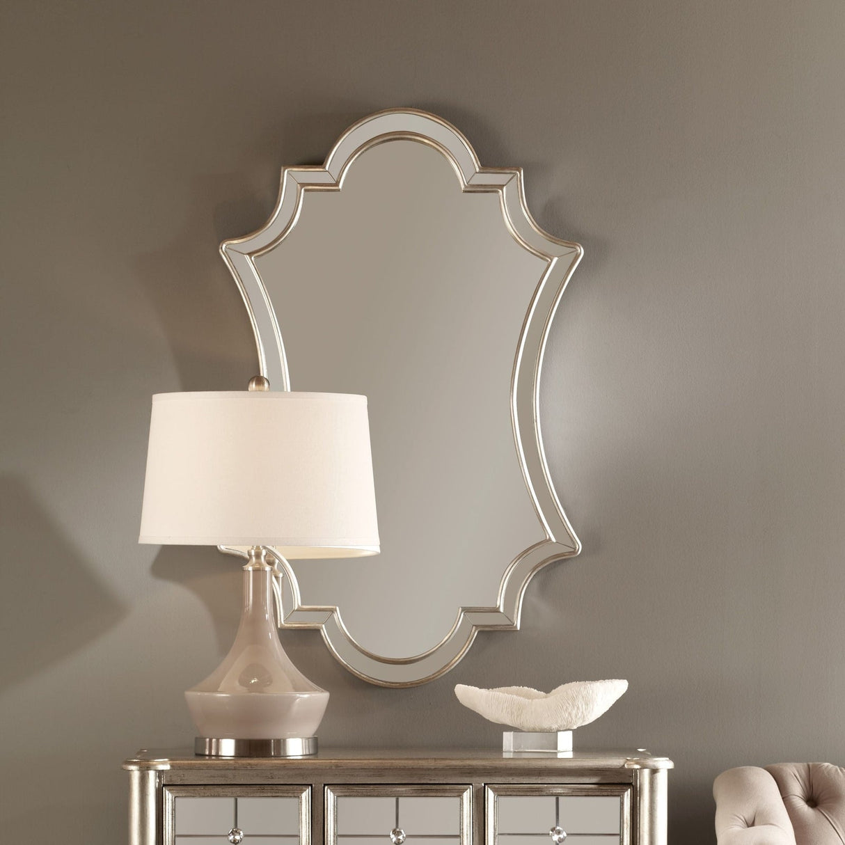 Uttermost Elara Antiqued Silver Wall Mirror - Home Elegance USA