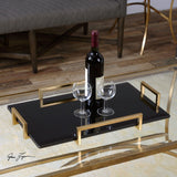 Uttermost Ettore Black Glass Tray - Home Elegance USA