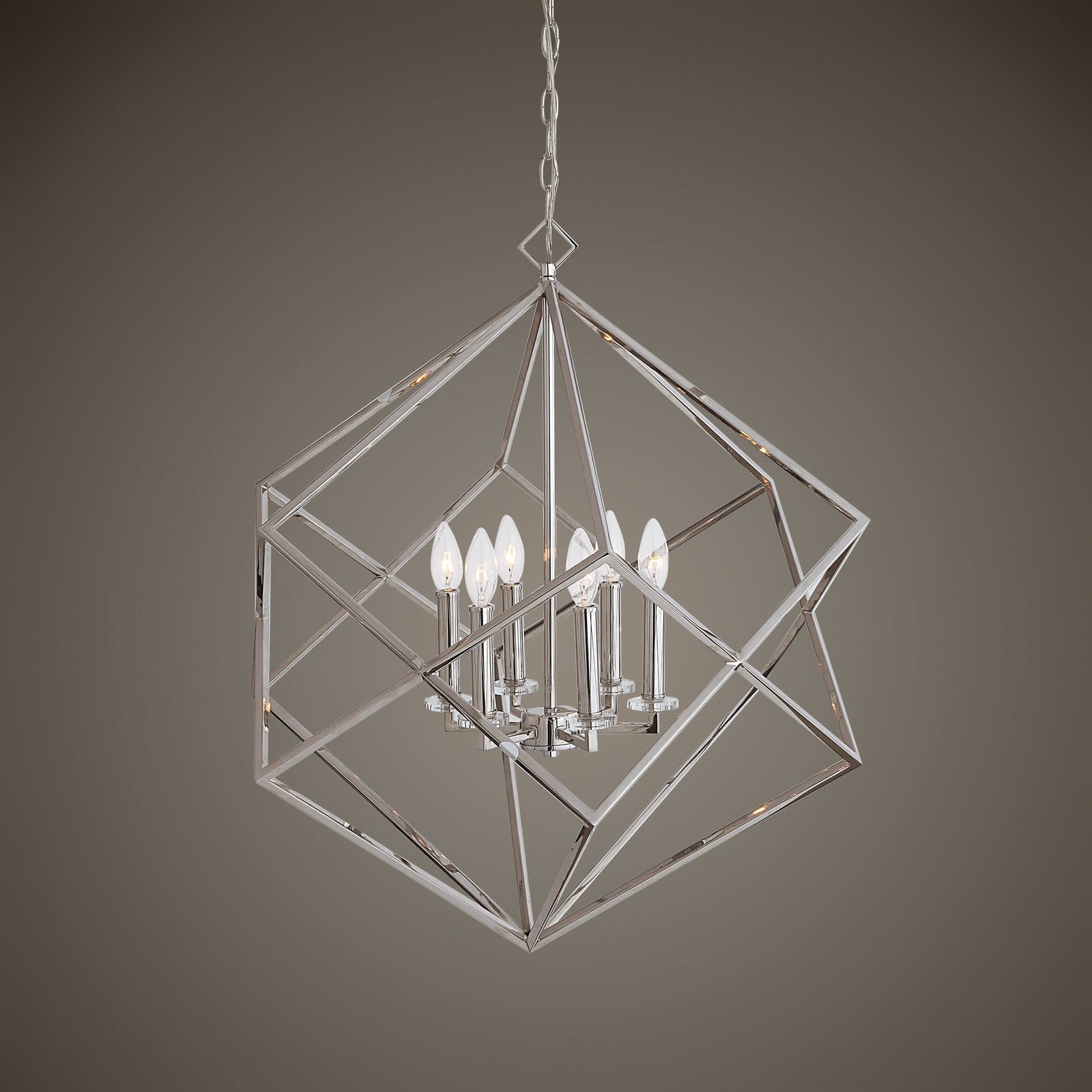 Uttermost Euclid 6 Light Nickel Cube Pendant - Home Elegance USA