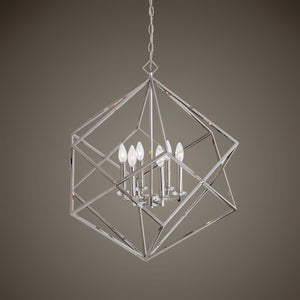 Uttermost Euclid 6 Light Nickel Cube Pendant - Home Elegance USA