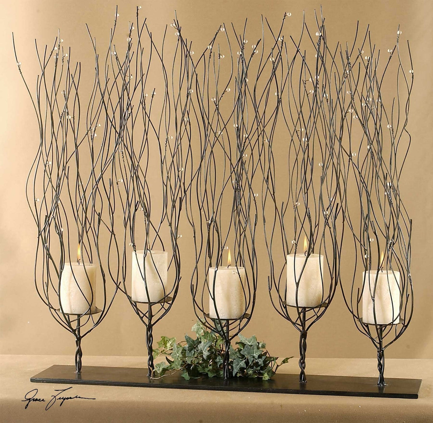 Uttermost Fedora Dark Brown Candleholder - Home Elegance USA