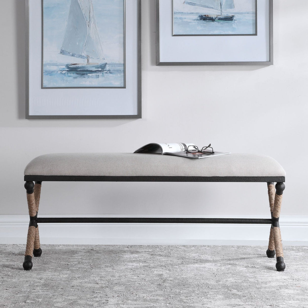 Uttermost Firth Oatmeal Bench - Home Elegance USA