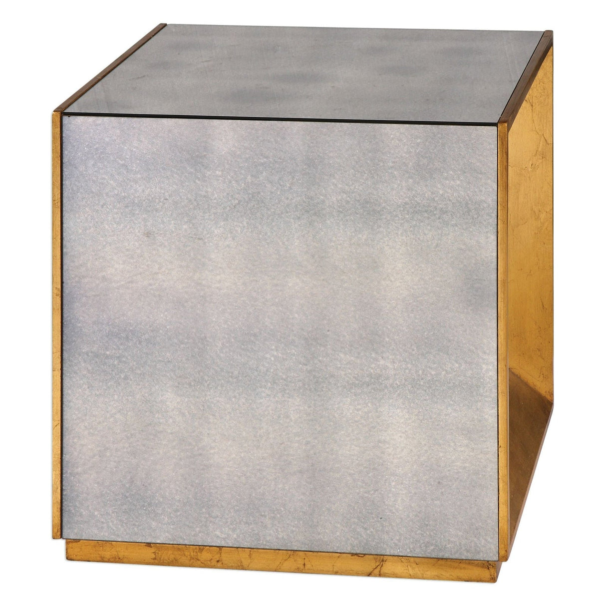 Uttermost Flair Gold Cube Table - Home Elegance USA