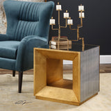 Uttermost Flair Gold Cube Table - Home Elegance USA