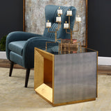 Uttermost Flair Gold Cube Table - Home Elegance USA