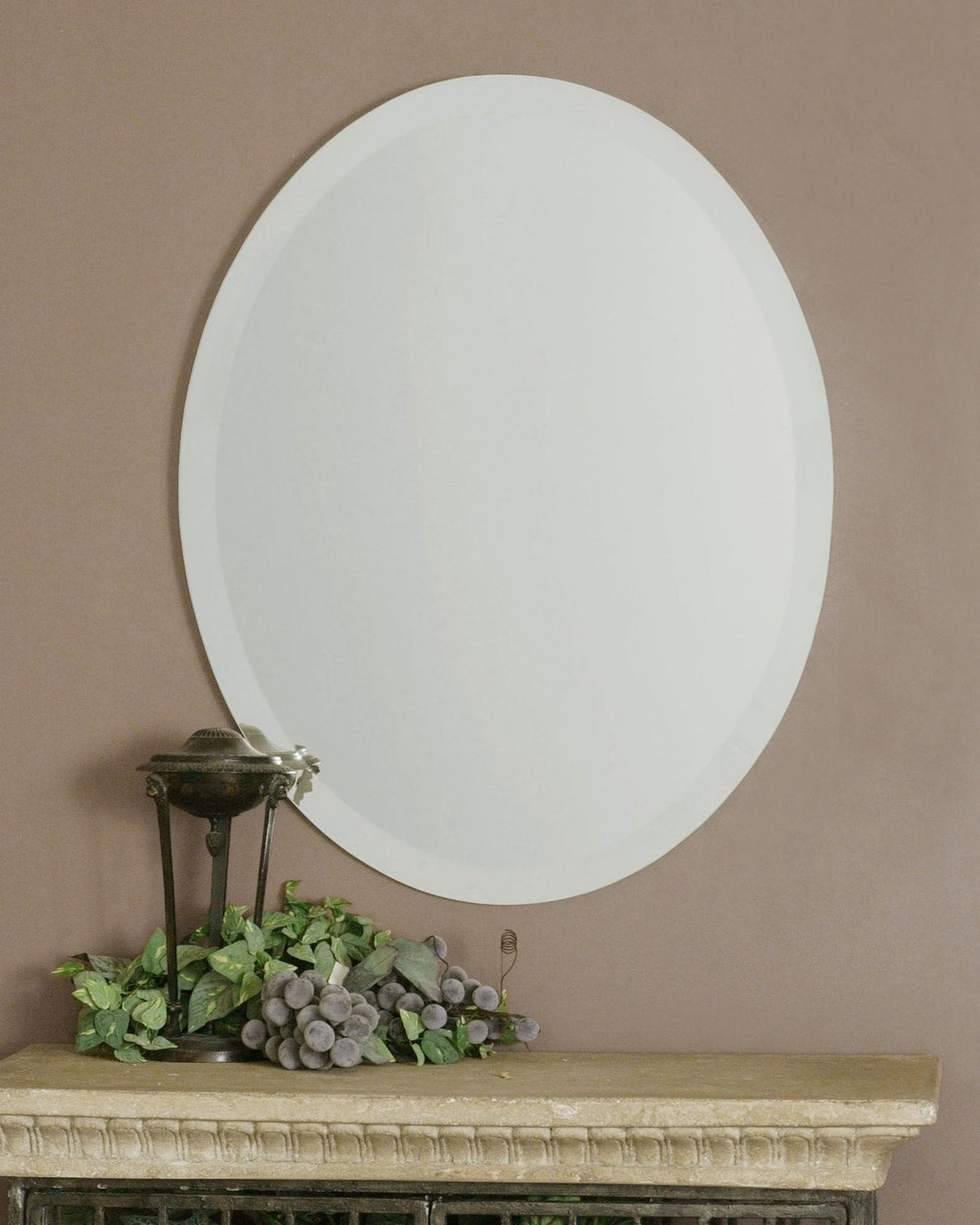 Uttermost Frameless Vanity Oval Mirror - Home Elegance USA