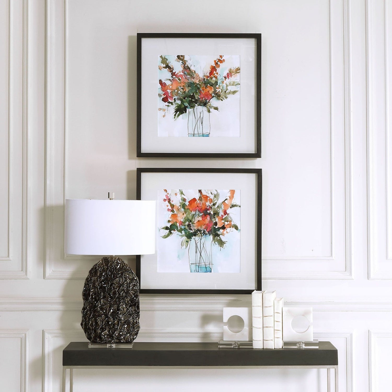 Uttermost Fresh Flowers Watercolor Prints - Set Of 2 - Home Elegance USA