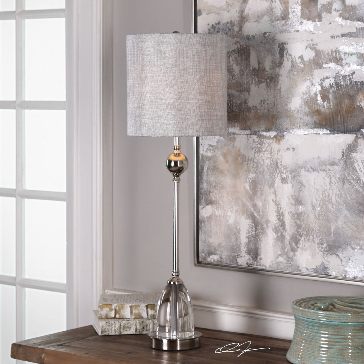 Uttermost Gallo Nickel Buffet Lamp - Home Elegance USA