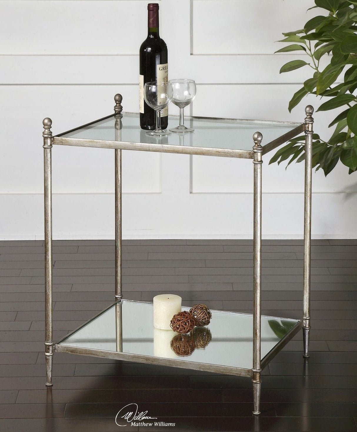 Uttermost Gannon Mirrored Glass End Table - Home Elegance USA