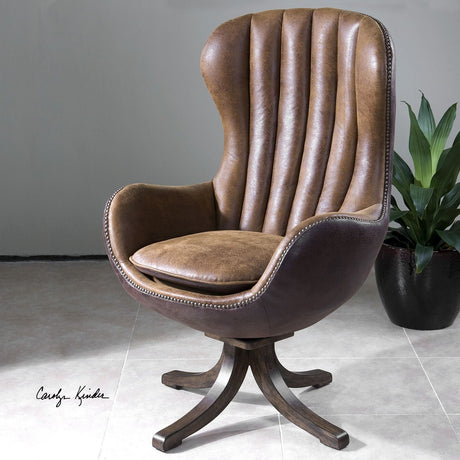 Uttermost Garrett Mid-Century Swivel Chair - Home Elegance USA