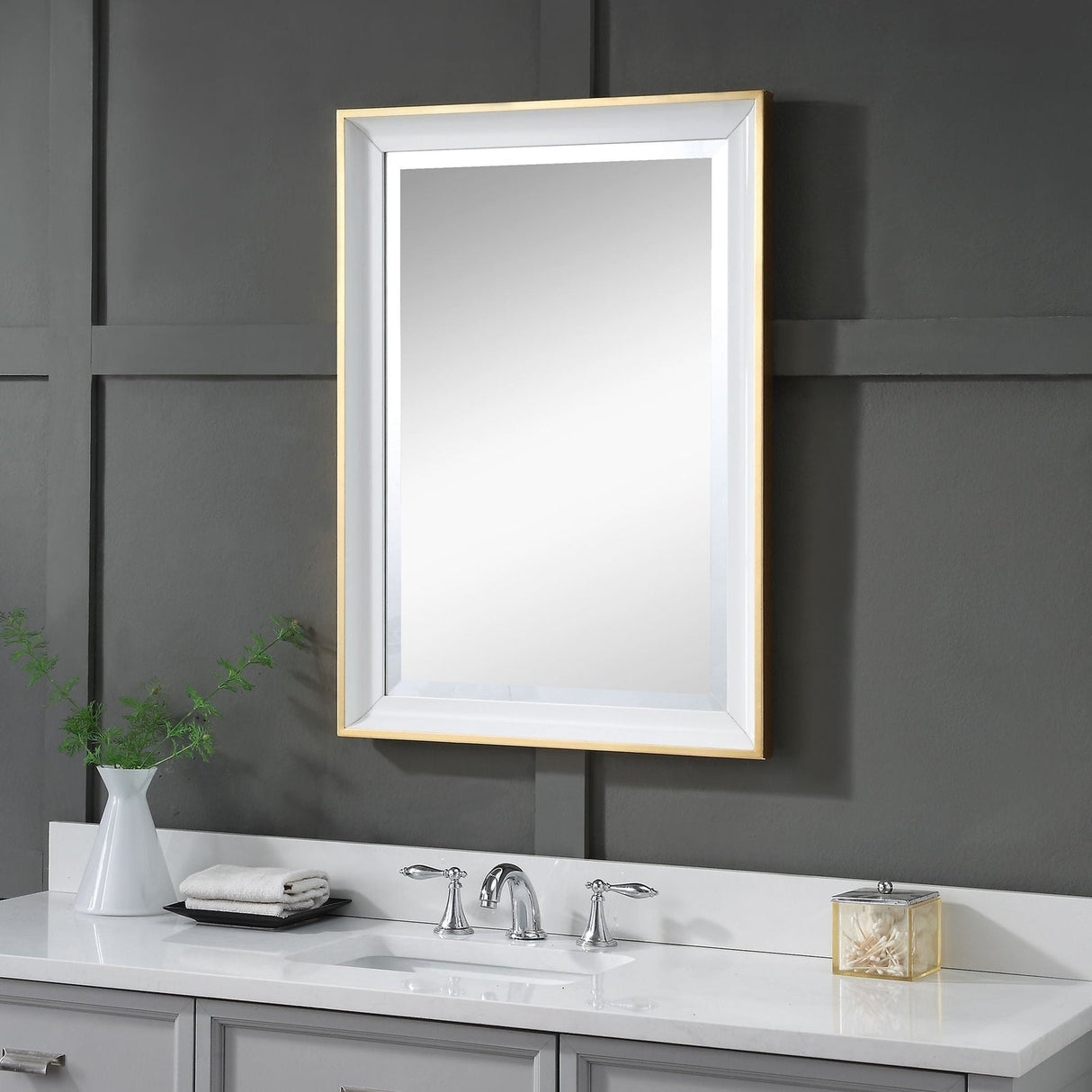 Uttermost Gema White Mirror - Home Elegance USA