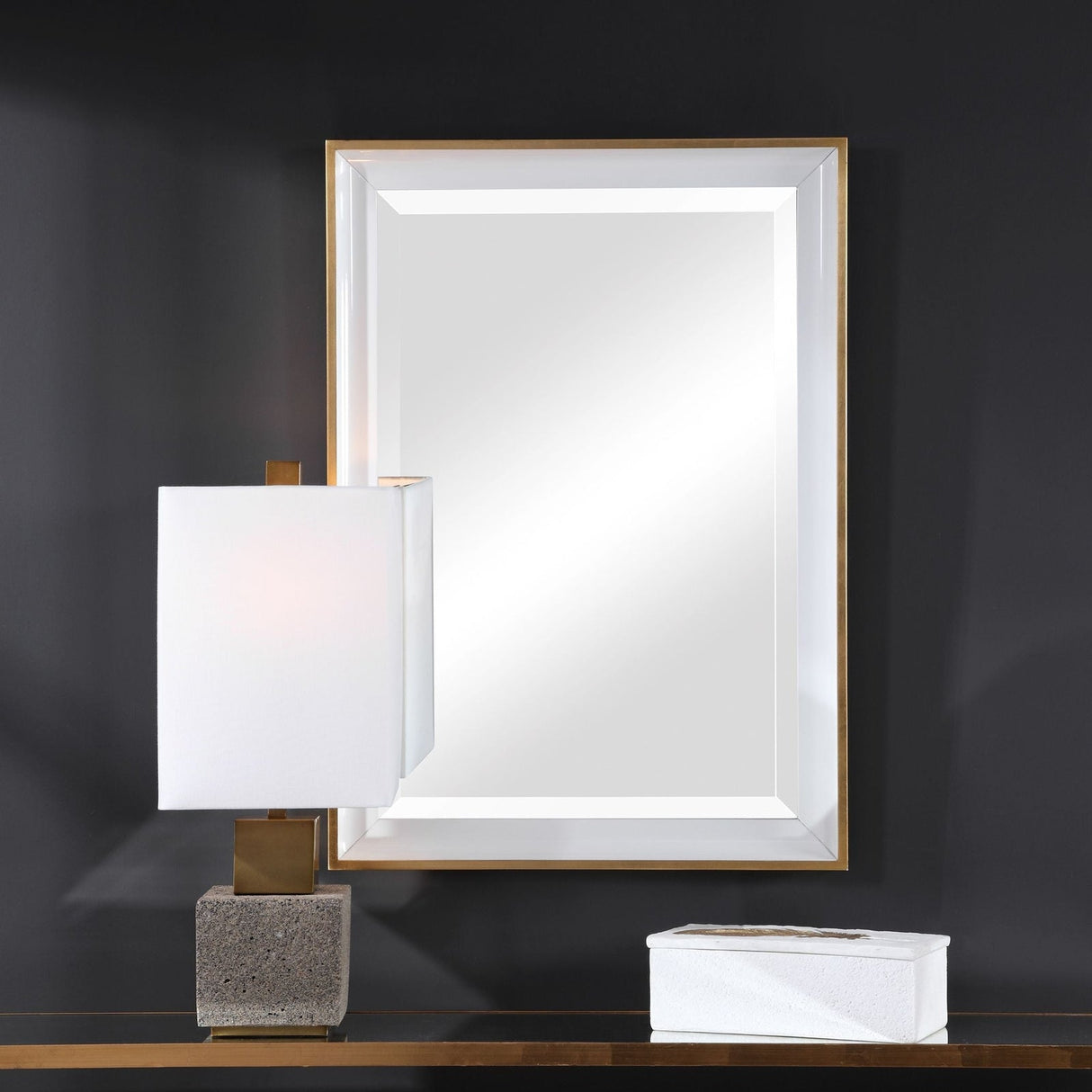 Uttermost Gema White Mirror - Home Elegance USA