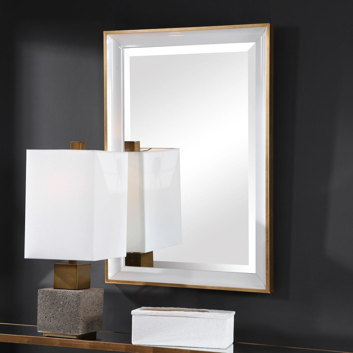 Uttermost Gema White Mirror - Home Elegance USA