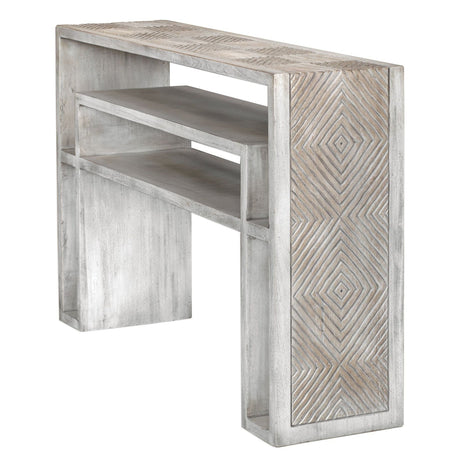 Uttermost Genara Bone White Carved Console Table - Home Elegance USA