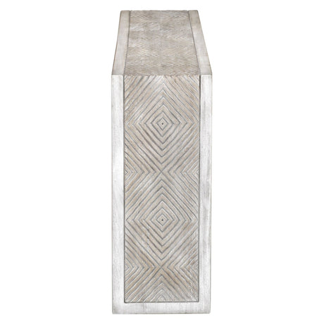 Uttermost Genara Bone White Carved Console Table - Home Elegance USA