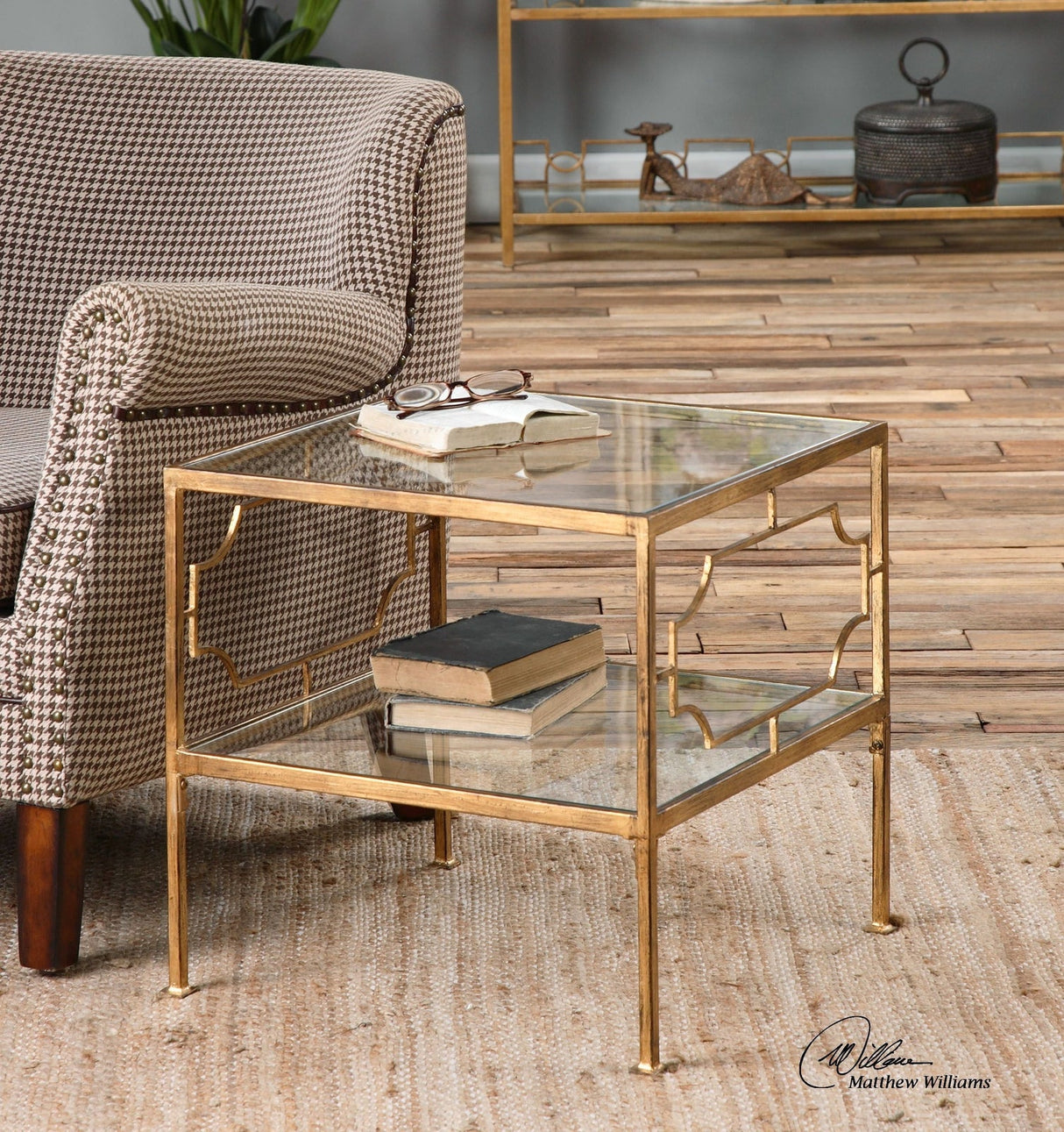 Uttermost Genell Gold Cube Table - Home Elegance USA