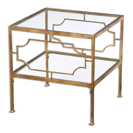 Uttermost Genell Gold Cube Table - Home Elegance USA