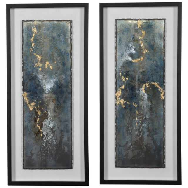 Uttermost Glimmering Agate Abstract Prints - Set Of 2 - Home Elegance USA
