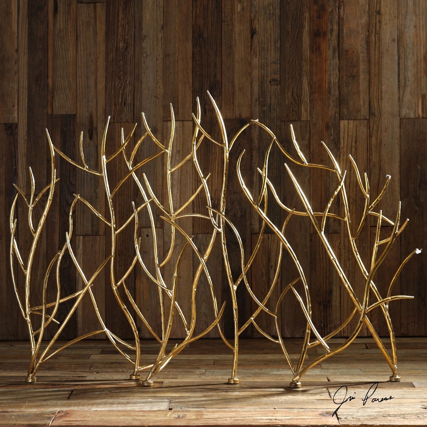 Uttermost Gold Branches Decorative Fireplace Screen - Home Elegance USA
