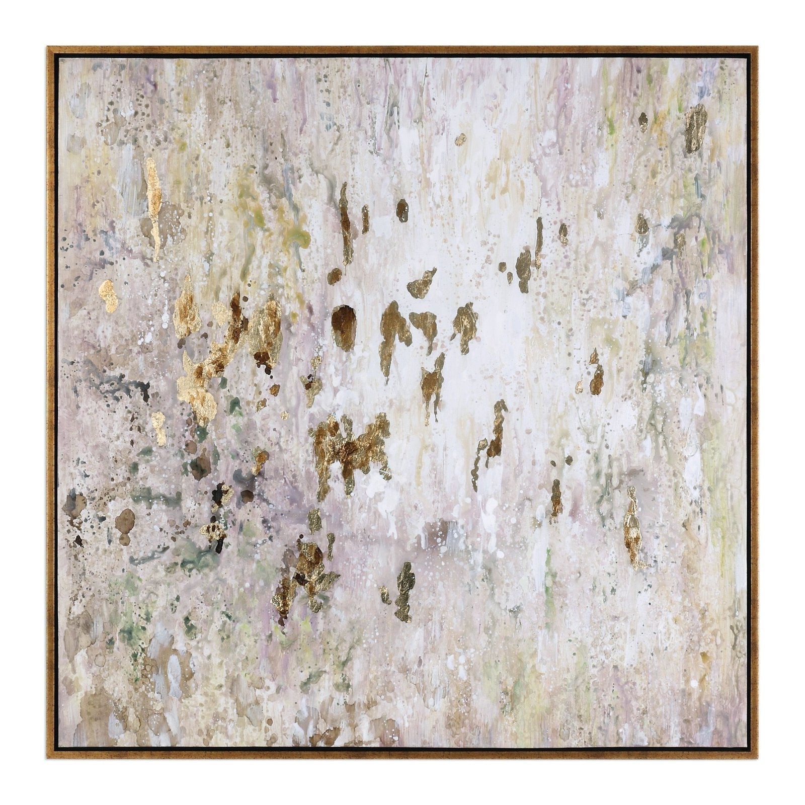 Uttermost Golden Raindrops Modern Abstract Art - Home Elegance USA