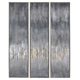 Uttermost Gray Showers Hand Painted Canvases - Set Of 3 - Home Elegance USA