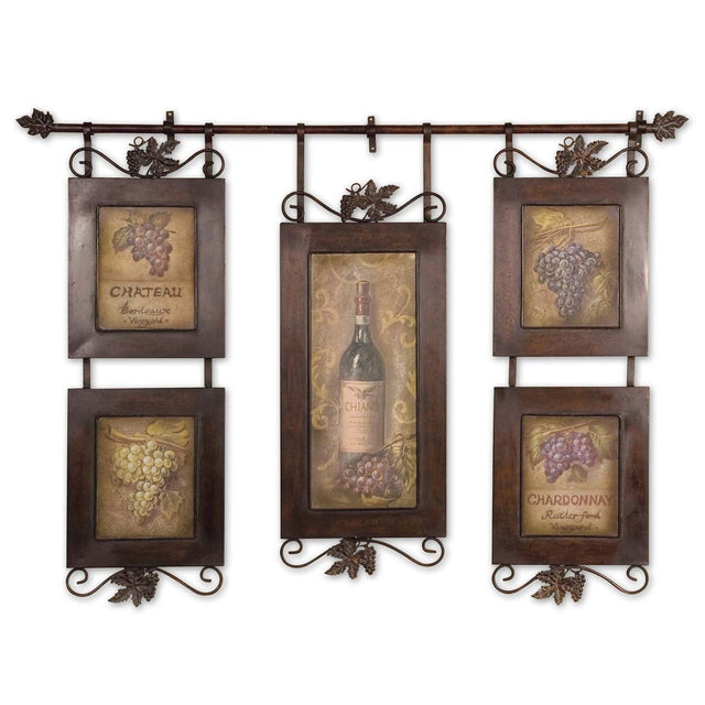 Uttermost Hanging Wine Framed Art - Home Elegance USA