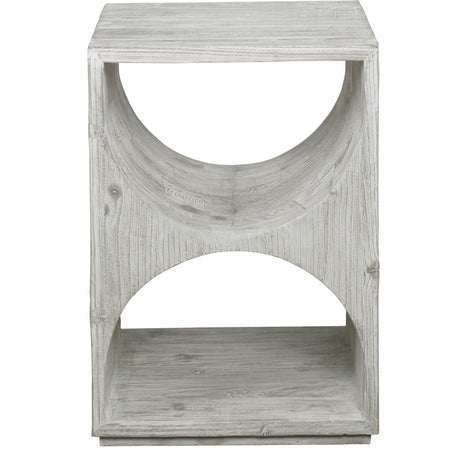 Uttermost Hans White Side Table - Home Elegance USA