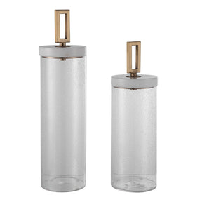 Uttermost Hayworth Seeded Glass Containers - Set Of 2 - Home Elegance USA