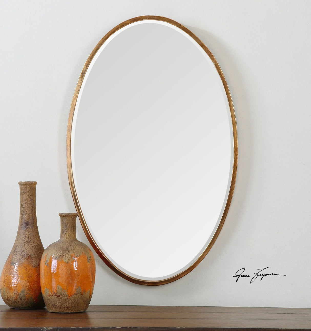 Uttermost Herleva Gold Oval Mirror - Home Elegance USA
