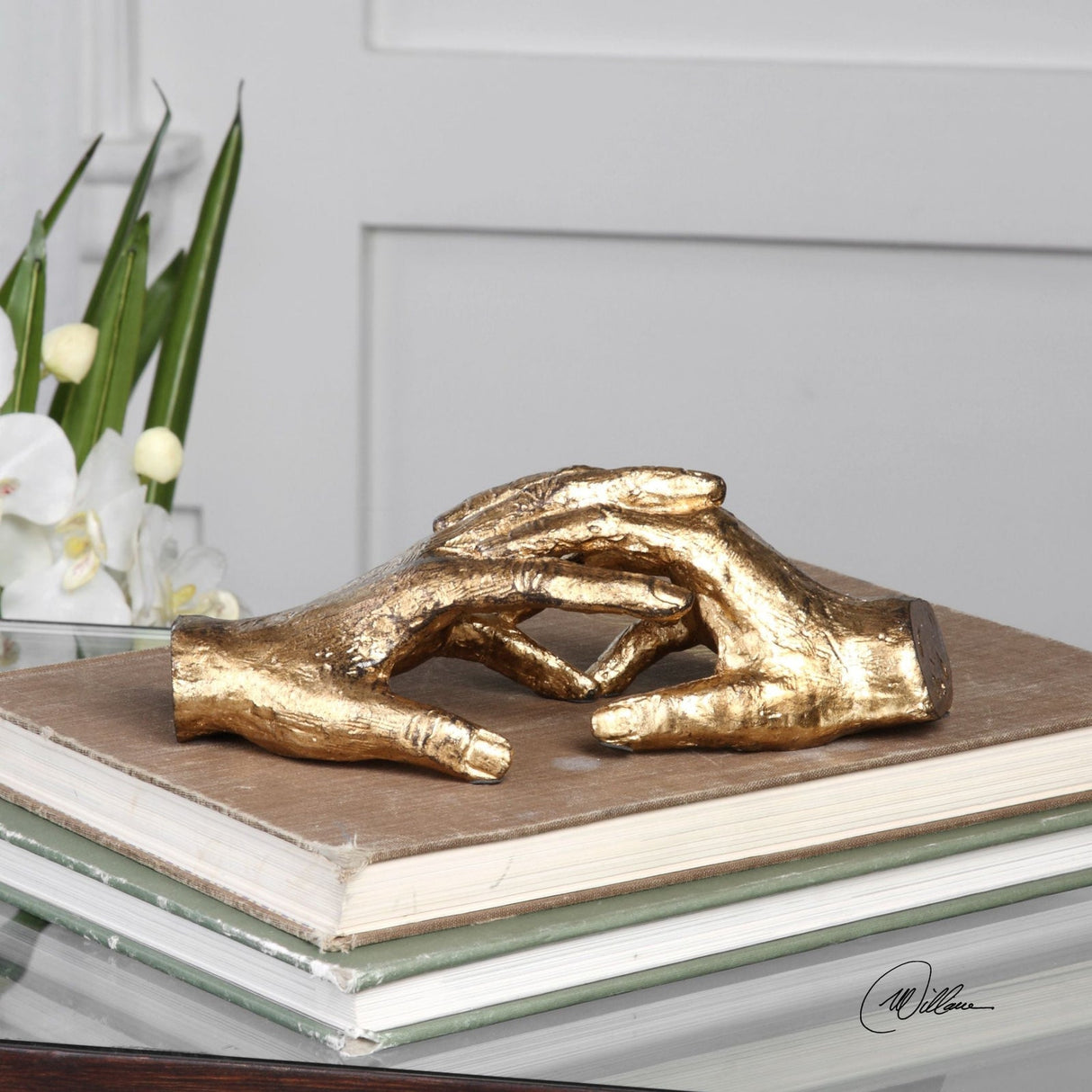 Uttermost Hold My Hand Gold Sculpture - Home Elegance USA